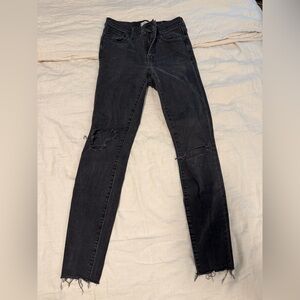Madewell Distressed Black Skinny Jeans